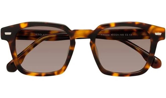 accessory Finesse Retro-Vintage Acetate Trapezoid Sunglasses Yesglasses $44.4