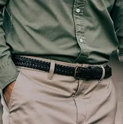 accessory Flint and Tinder Men's Braided Leather Belt in Dark Brown, Size S/M Huckberry $85