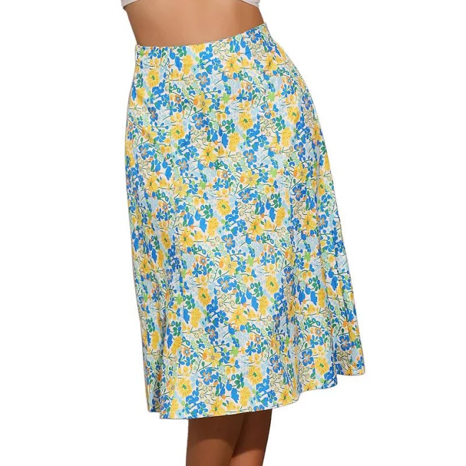 skirt Floral Peasant A-Line Ditsy Leave Midi Skirt Kohl's $33.99