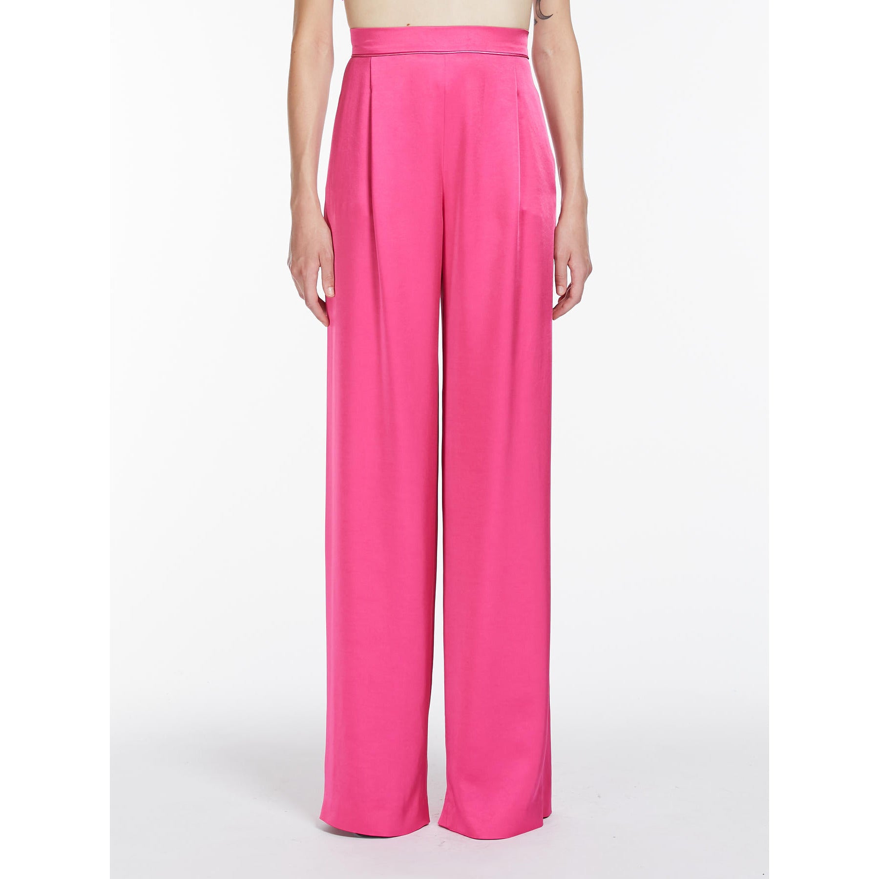 wide leg pants Fluid Satin Pants / Fuchsia idealmoda.com $176