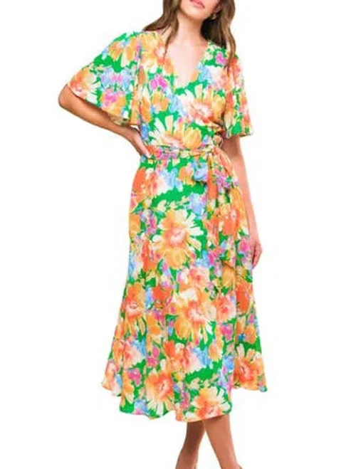 dress Flying Tomato Floral Flutter Sleeve Wrap Midi Dress ModeSens $60