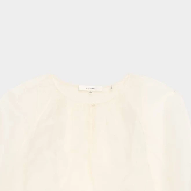 top FRAME Sheer Silk Balloon Blouse Neiman Marcus $558