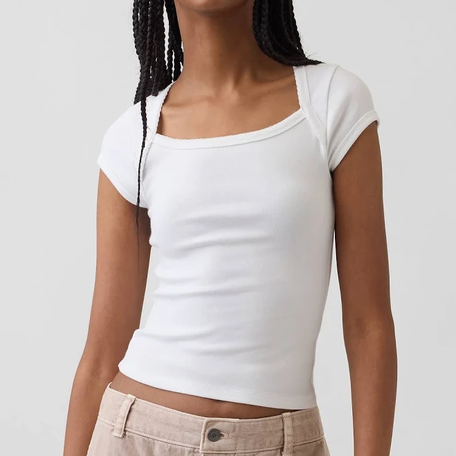 top Gap Women's Modern Square-Neck Crop T-Shirt Gap $20