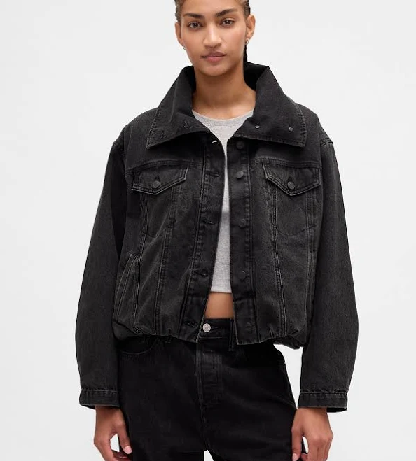 outerwear Gap Women's Oversized Denim Cocoon Jacket Gap $64