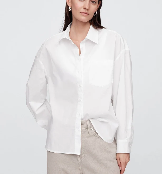 outerwear Gap Women's Oversized Poplin Shirt Gap Factory $23.99