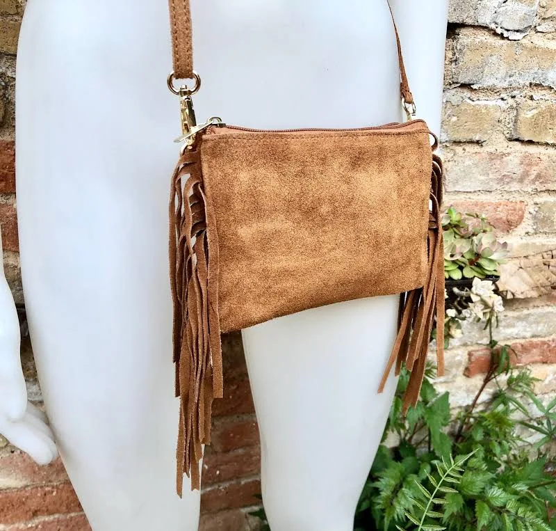 bag Genuine Suede Leather Crossbody Bag with Fringes Etsy - goodtimesbarcelona $34.17