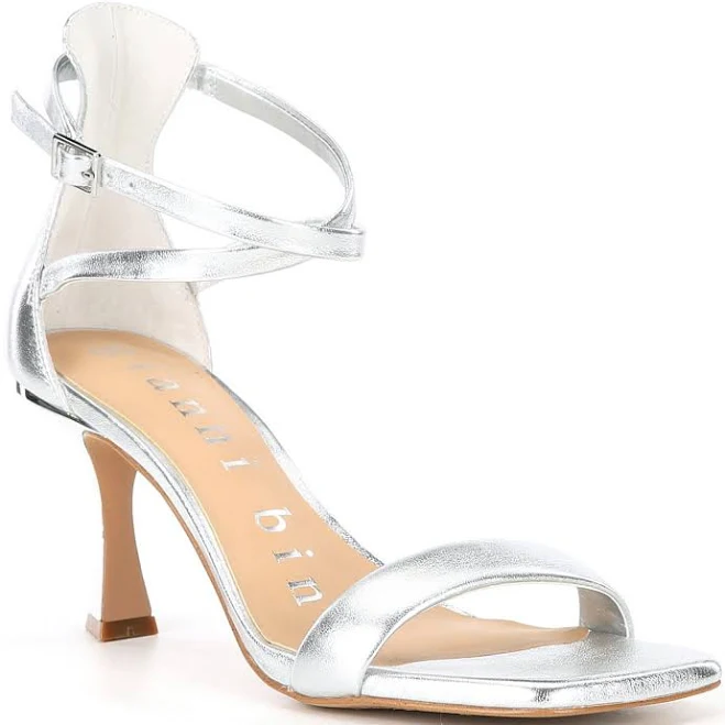 shoes Gianni Bini Layney Metallic Leather Square Toe Strappy Dress Sandals Dillard's $60.29