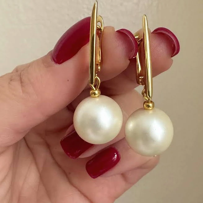 accessory Gold Plated Pearl Dangle Earrings Etsy - Seller $34