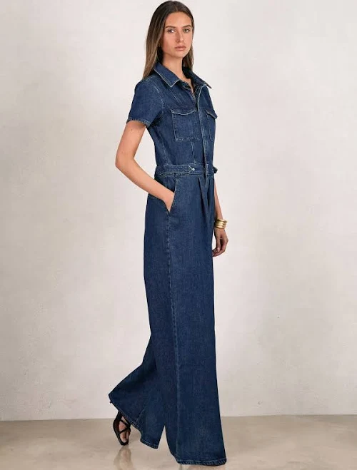 jumpsuit Good American Wide-leg Denim Jumpsuit Reiss $175