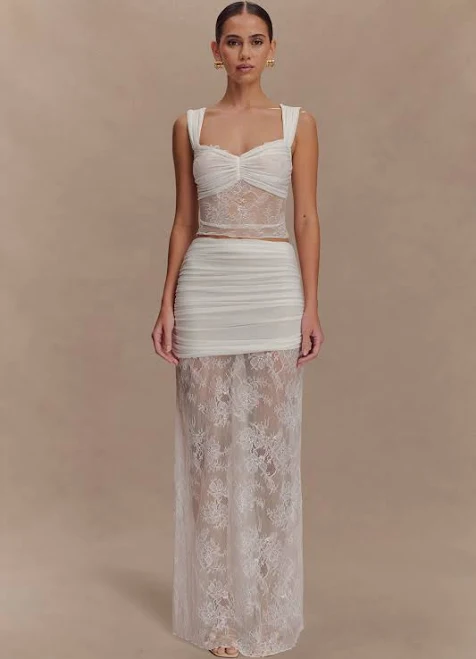 maxi skirt Guinevere Lace Mesh Maxi Skirt meshki.us $53