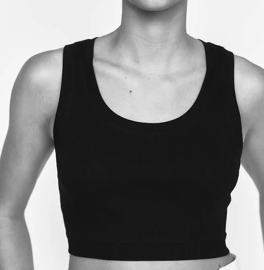 top H&M Ladies Cropped Ribbed Tank Top H&M $9.99