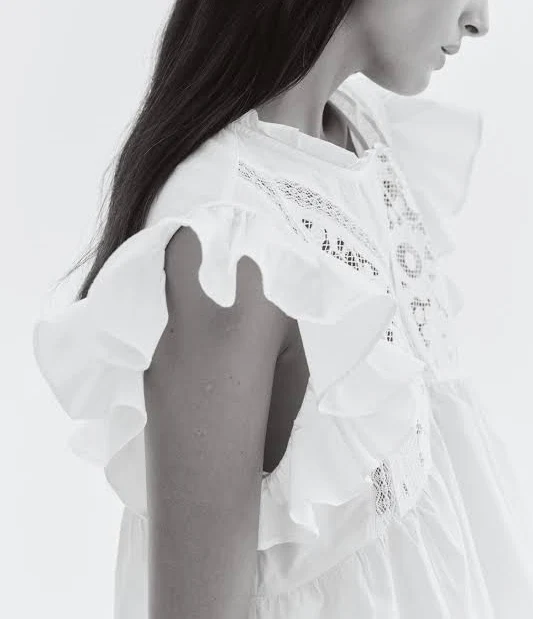 top H&M Ladies Embroidered Cotton Blouse H&M $29.99