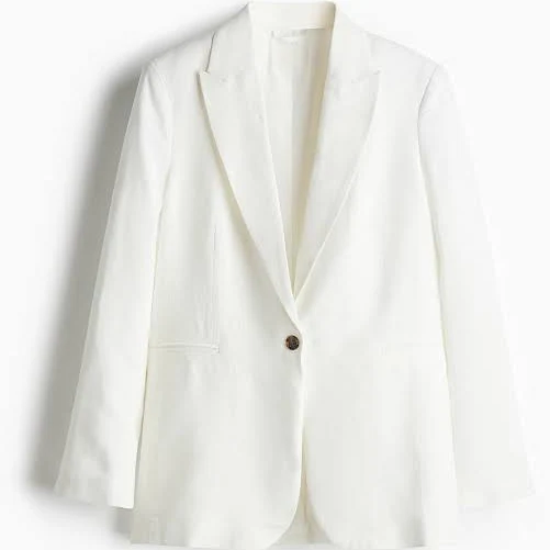 outerwear H&M Ladies Linen-Blend Blazer H&M $54.99