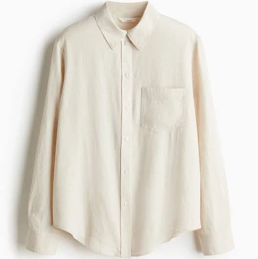 outerwear H&M Ladies Linen-Blend Shirt H&M $29.99