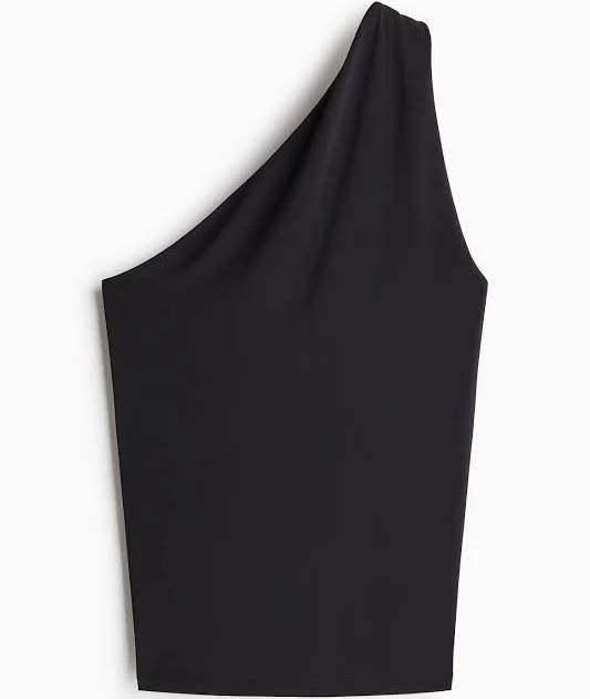 one shoulder neck H&M Ladies One-Shoulder Top H&M $12.99
