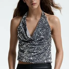 bodysuit H&M Ladies Sequined Halterneck Top H&M $24.99