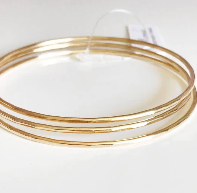 accessory Hammered Gold Filled Bangle Set Etsy - MaimodaJewelry $43.2
