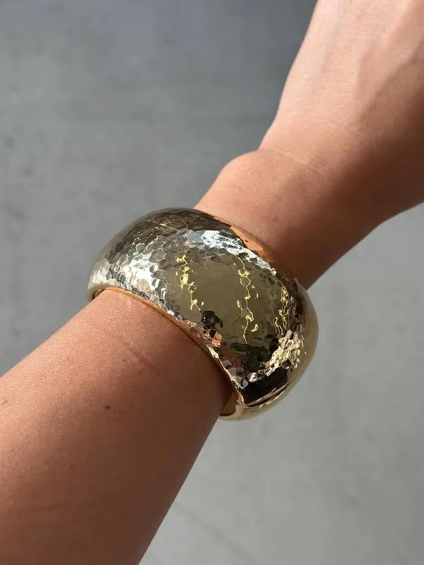 accessory Hammered Gold Plated Adjustable Cuff Bangle Etsy - Seller $64.45