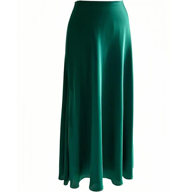 maxi skirt High-Waist Bias Cut Satin Skirt Etsy - Seller $53