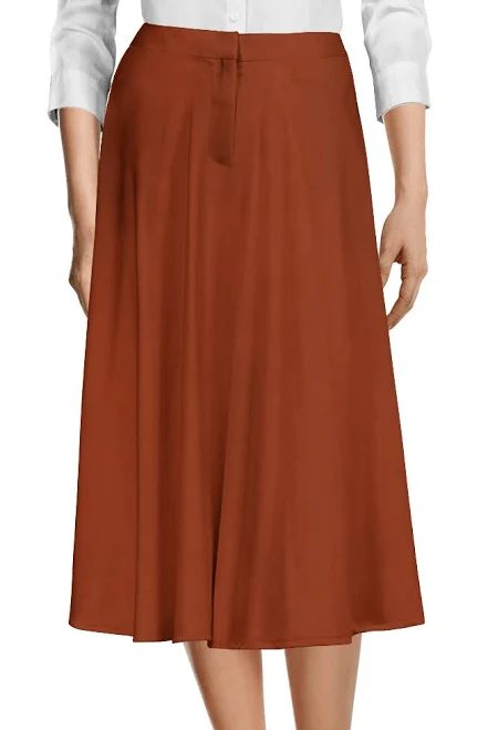 skirt High Waisted Midi Flared Linen Skirt Sumissura $149