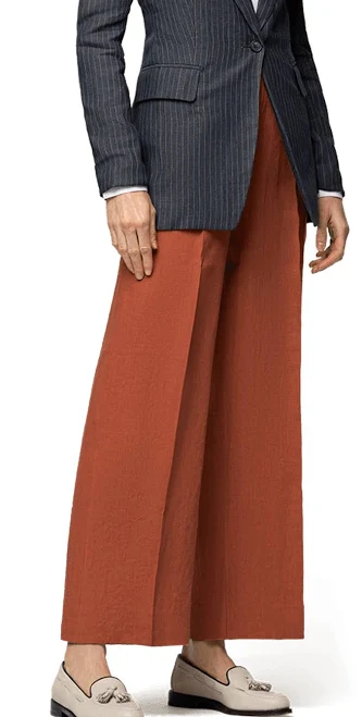 matching set High-Waisted Pleated Linen Wide Leg Cropped Pants Sumissura $149