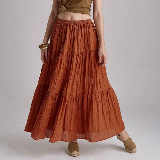 maxi skirt Hippie Gypsy Boho Tiered Peasant Maxi Skirt Etsy - JoozieCotton $60