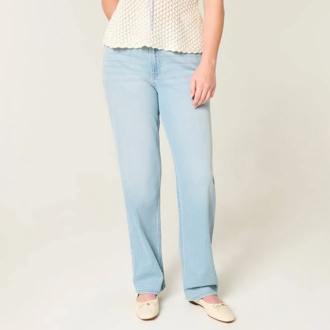 jeans Hollister Women's High-Rise Straight Jeans Hollister Co - Official $19.99