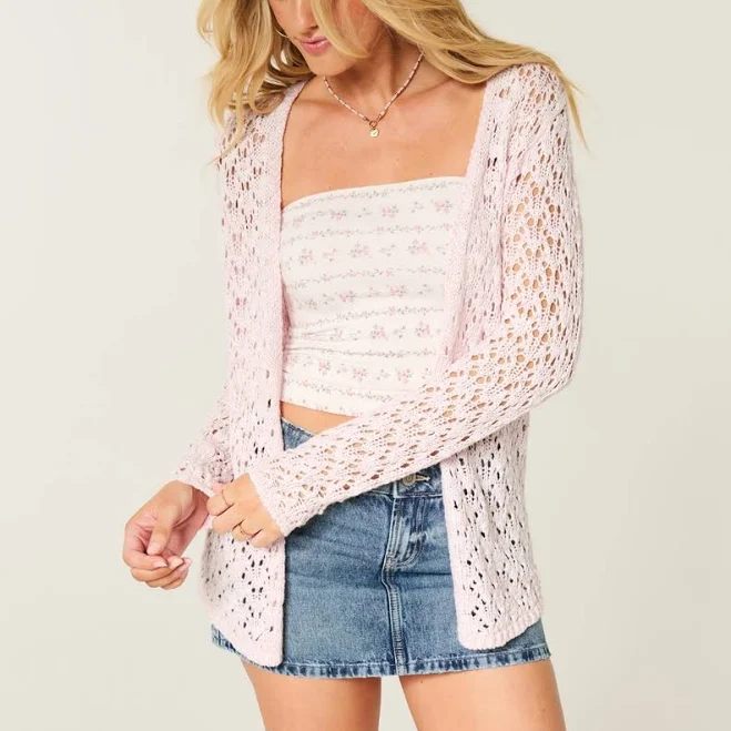 cardigan Hollister Women's Open-Stitch No-Close Cardigan Hollister Co - Official $49.95