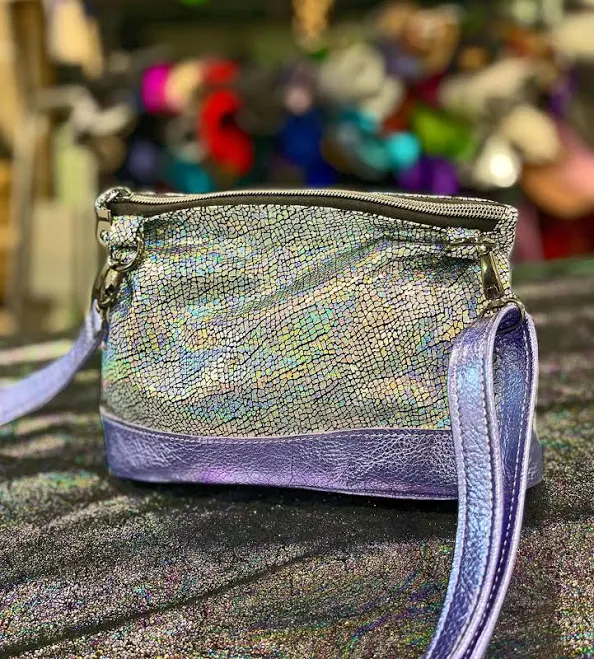 bag Holographic Iridescent Leather Crossbody Bag Etsy - Seller $151.24