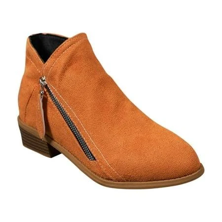 shoes Hopeusnice Women's Suede Side Zipper Ankle Boots Walmart - hopeusnice $20.87
