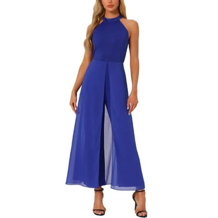 jumpsuit Inspire Chic Women's Dressy Jumpsuit Halter Neck Sleeveless Elegant Formal Wide-Leg Jumpsuit Walmart - Tasharina Corp $52.88