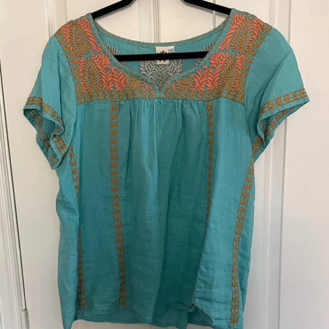 top Ivy Jane Embroidered Blouse Poshmark $60