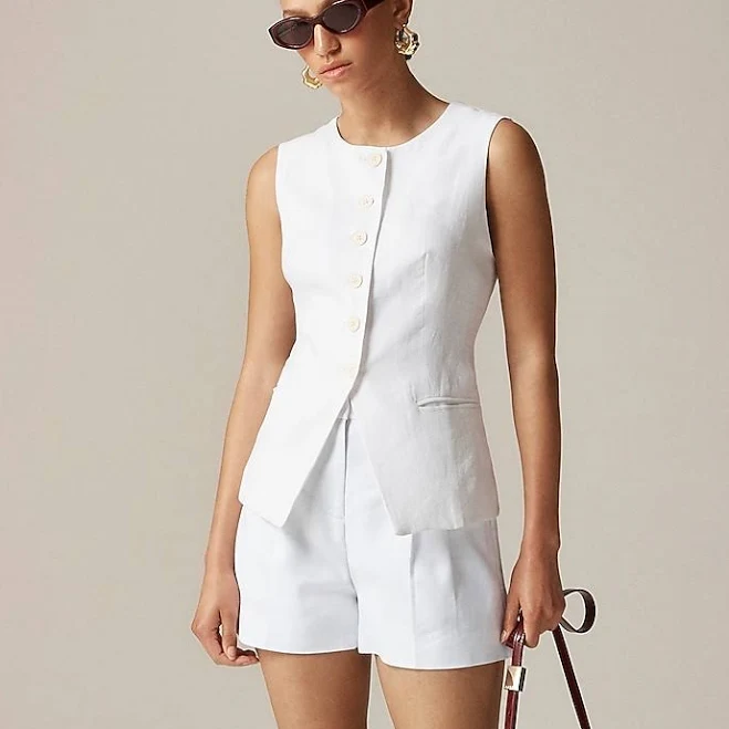 two piece set J.Crew Women's Cutaway Linen Vest Top J.Crew $138