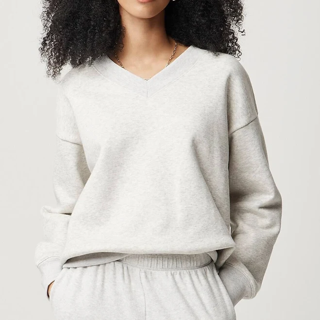 top J.Crew Women's Fleece V-Neck Sweatshirt J.Crew Factory $49.99