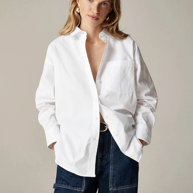 outerwear J.Crew Women's Étienne Oversized Oxford Shirt J.Crew $89.5
