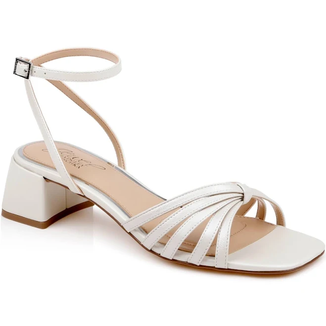 shoes Jewel Badgley Mischka Women's Pasco Square Toe Leather Ankle Strap Sandals Macy's $83.3