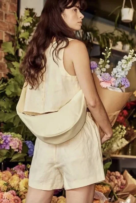 bag July Everyday Crescent Bag Canvas Purse Taupe Khaki Crossbody Sling eBay $22