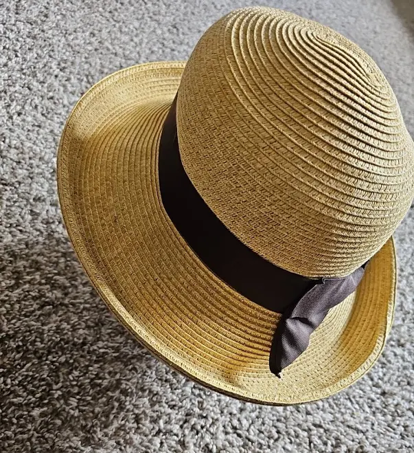 accessory Kallina Brown Natural Straw Sun Hat Wide Visor Coastal W/brown Ribbon. eBay - new2youboutique77 $14.4