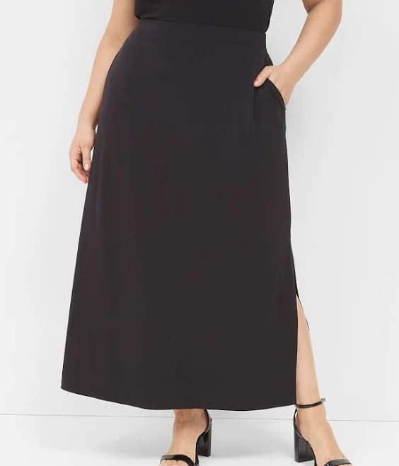 maxi skirt Lane Bryant Plus Size Matte Jersey Side-Slit Maxi Skirt Lane Bryant $22.95