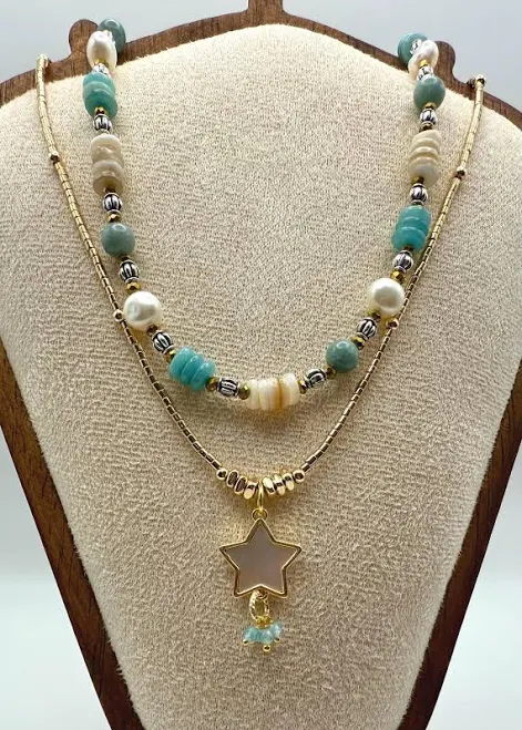 accessory Layered Gemstone Necklace Set Etsy - Seller $40
