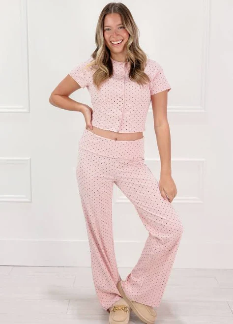 two piece set Le Lis Polka Dot Top & Pants Set of 2 Clothe Boutique $85