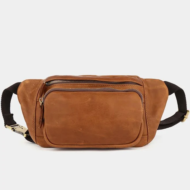 bag Leather Fanny Pack Crossbody Tan The Real Leather Co. $100