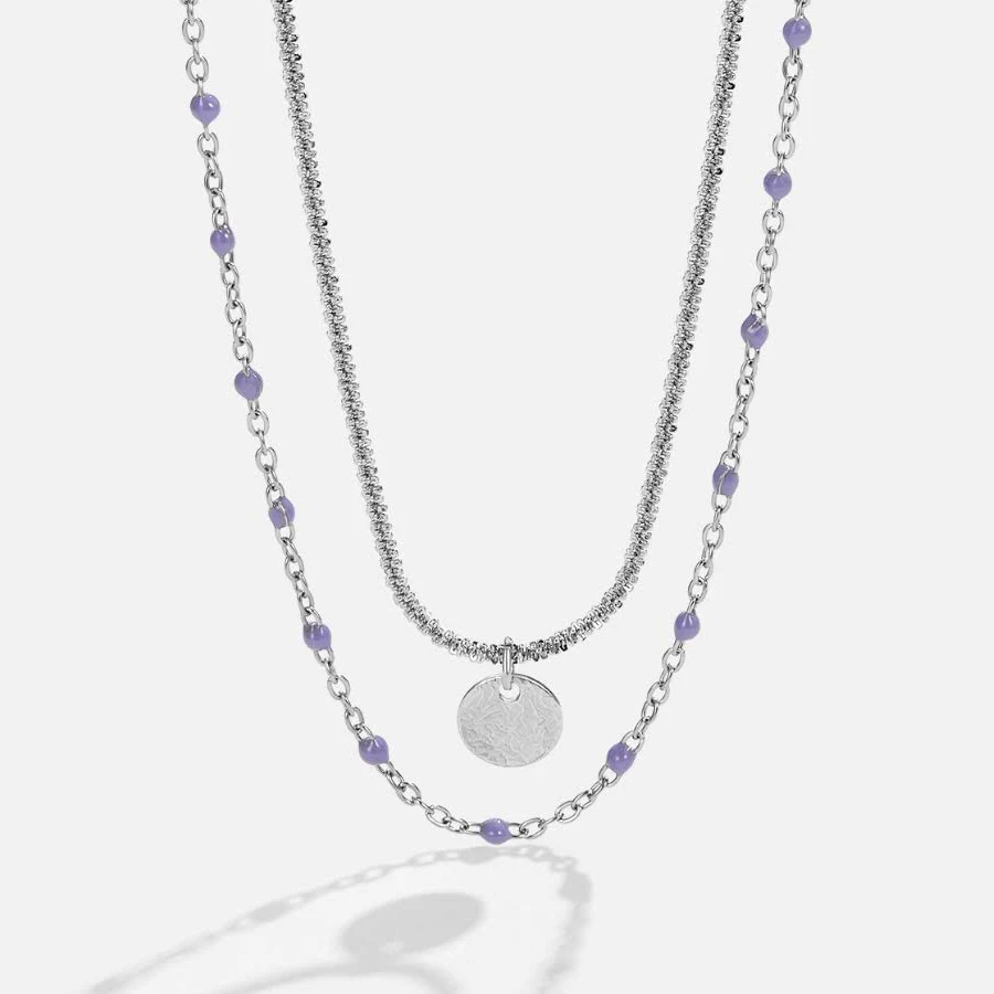 accessory Lia Layered Silver Coin Bead Necklace Beautiful Earth Boutique $27.95