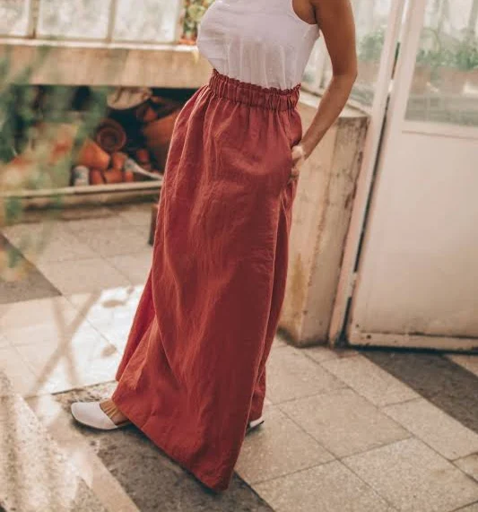 maxi skirt Linen Maxi Skirt VisibleArt $93