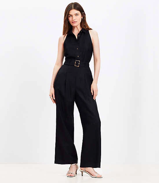 jumpsuit Loft Women's Linen Blend Halter Jumpsuit LOFT $55