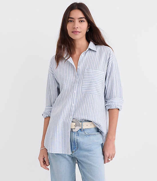 top Loft Women's Oversized Linen Cotton Shirt LOFT $29
