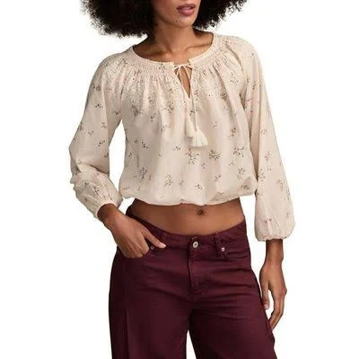 top Lucky Brand Embroidered Peasant Top in Cream Multi at Nordstrom, Size Xx-Large Stylight Inc. $89.5