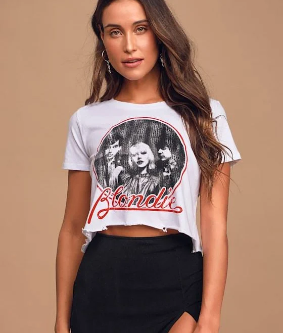 top Lulus Blondie Distressed Cropped Graphic Tee Lulus $35