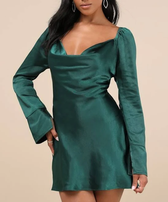 dress Lulus Satin Cowl Neck Mini Dress Lulus $59