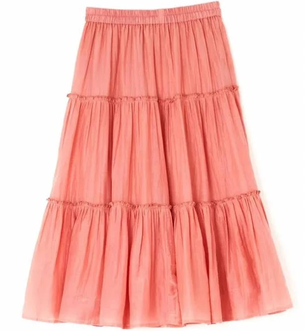 skirt M.A.B.E. M.A.B.E. - Della Midi Skirt - Coral - S BeyondStyle $158
